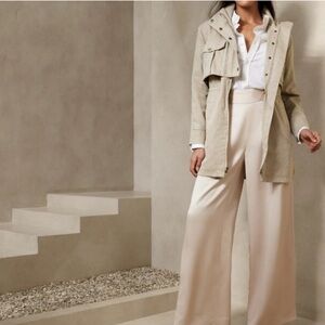 Banana Republic S Beige Flax Herringbone Utility Jacket NWT $180